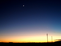 new moon at sunset
